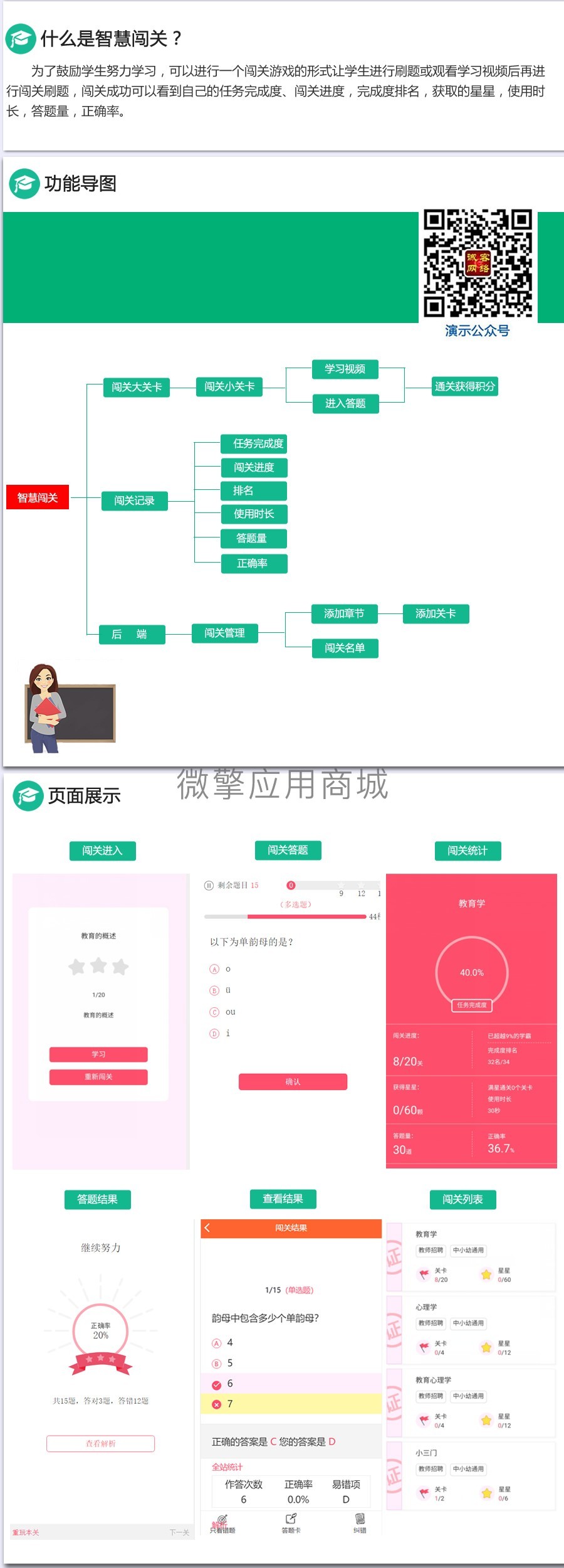 智慧学堂闯关小程序系统开发制作，智慧学堂闯关商城小程序公众号网站APP系统功能制作