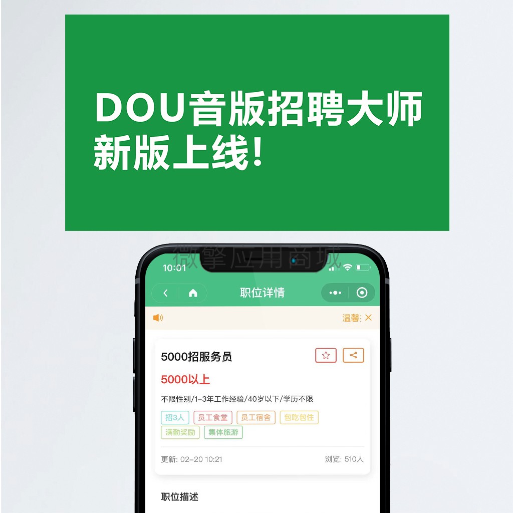 头条DOU音招聘大师小程序系统开发制作，头条DOU音招聘大师商城小程序公众号网站APP系统功能制作