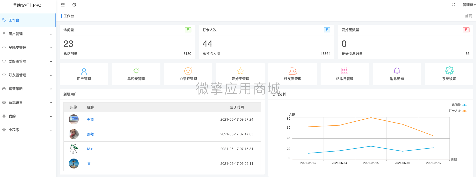 早晚安打卡H5单小程序制作，早晚安打卡H5单网站系统开发-第2张图片-小程序制作网