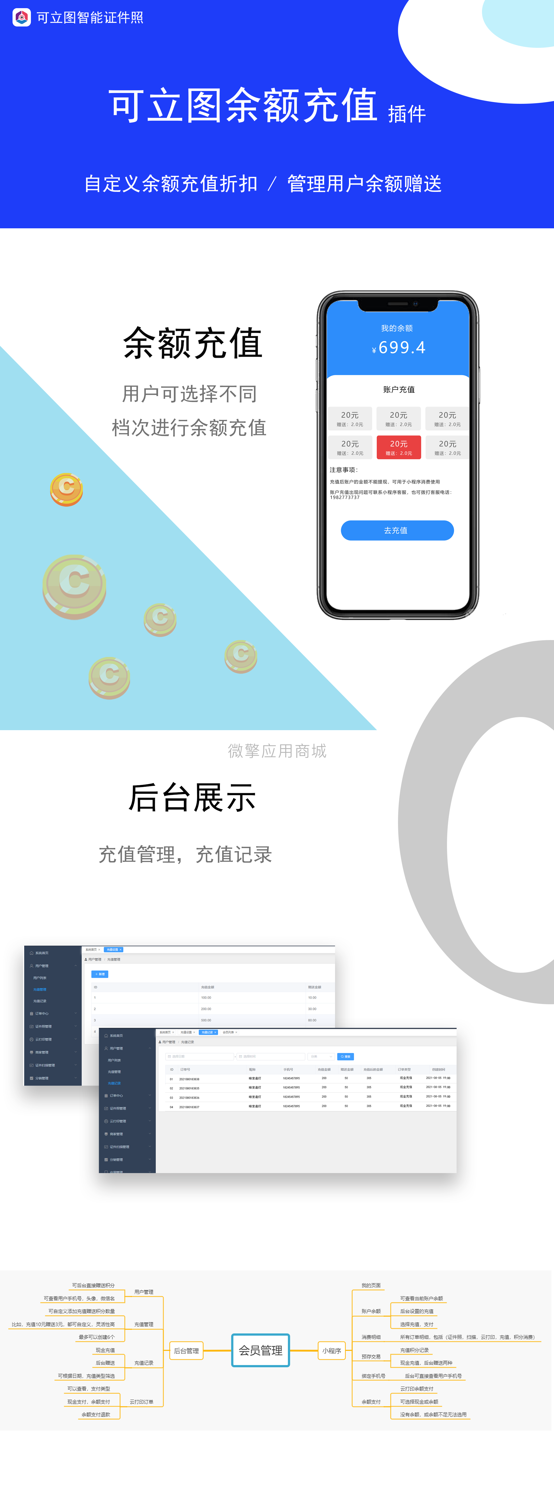 可立图余额充值小程序系统开发制作，可立图余额充值商城小程序公众号网站APP系统功能制作